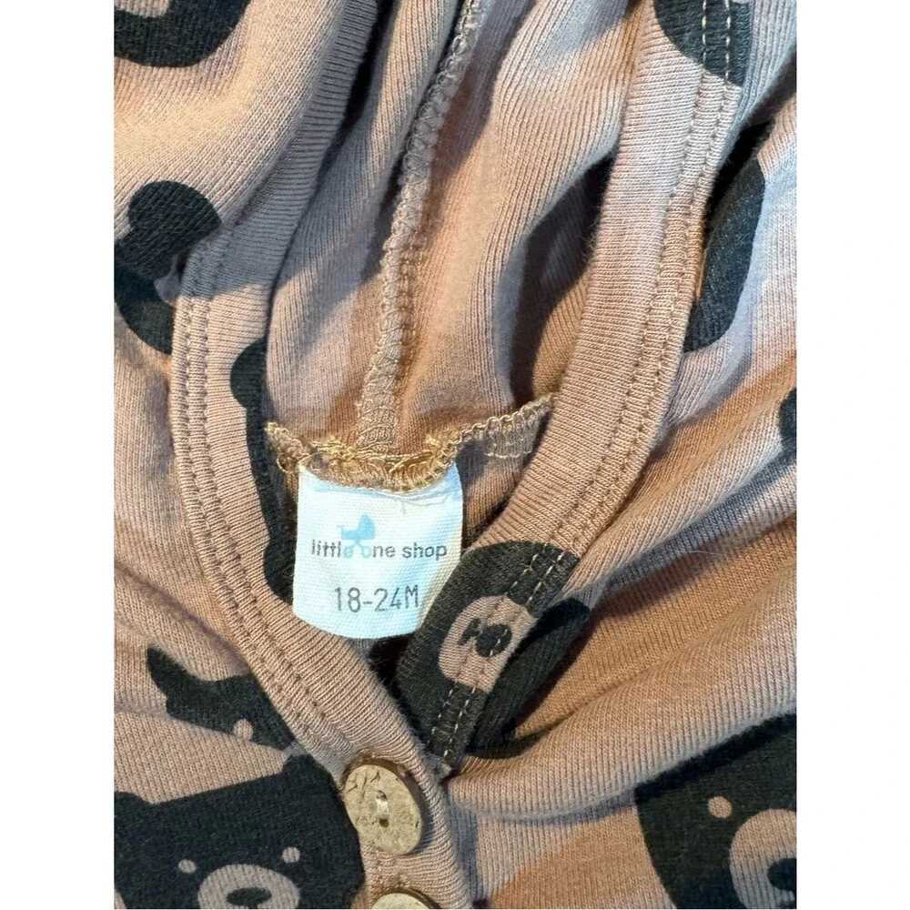 Little One Shop - Brown Bear Hooded Short Romper